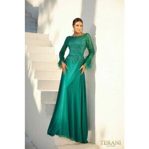 Gorgeous 3/4 Sleeve  Floor-Length Evening Dress for Formal Events 1921M0473